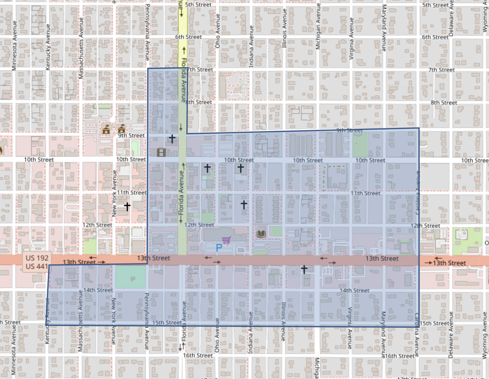 The flushing activities will take place between the boundaries of 7th Street and 15th Street and Kentucky Avenue and Carolina Avenue highlighted in blue on the map