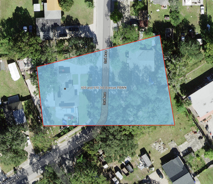 The map shows advisory area highlighted in blue for customers at 609 and 618 3rd Avenue. 