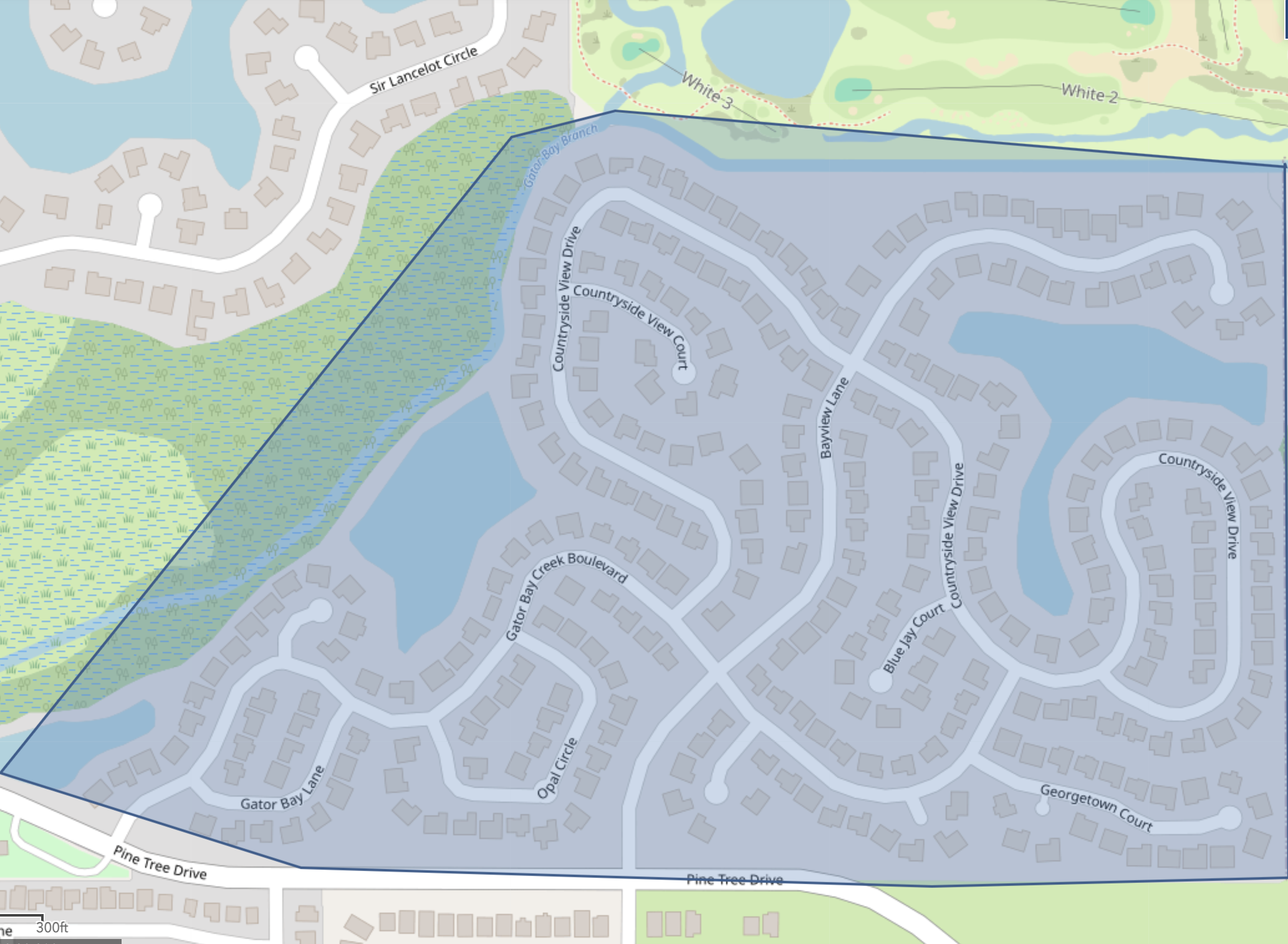 Map shows precautionary boil water advisory area highlighted in blue. 