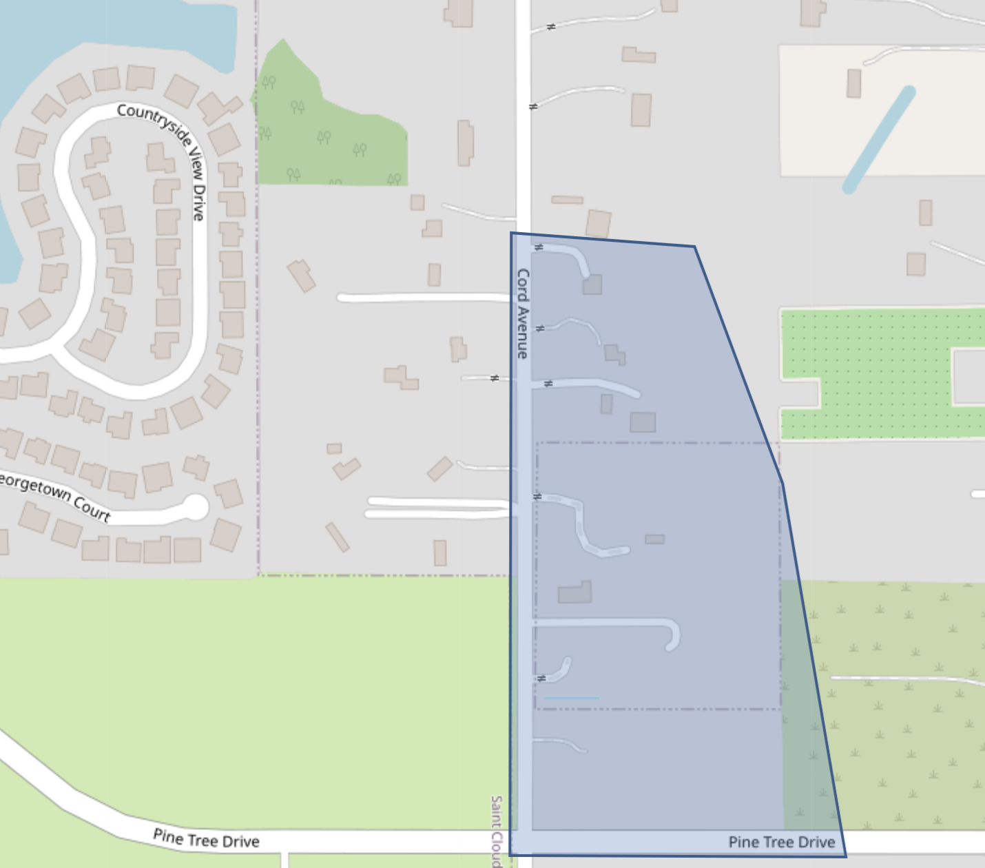 Map shows precautionary boil water advisory area highlighted in blue. 