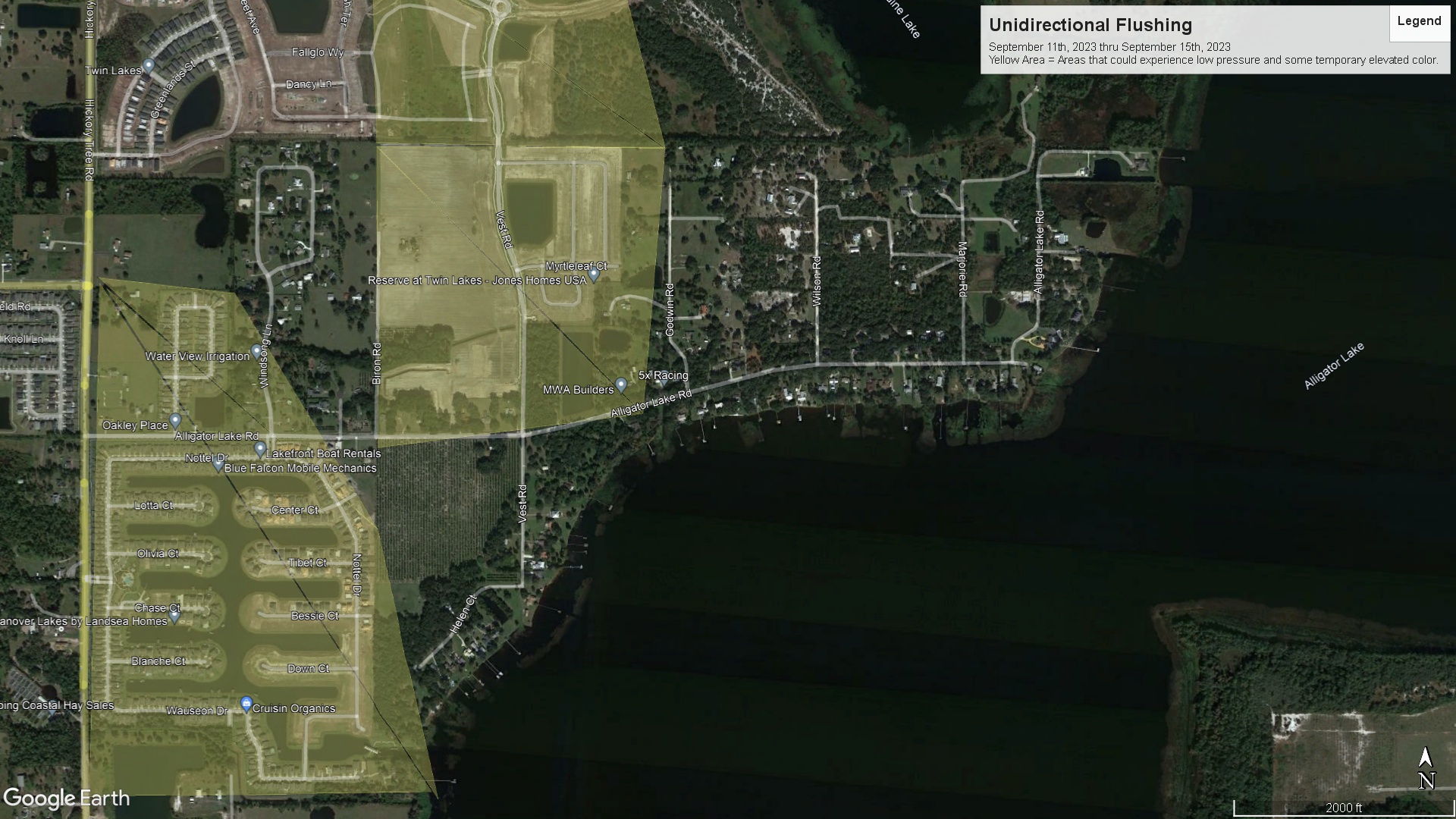Map of St. Cloud flushing area for September 11-15