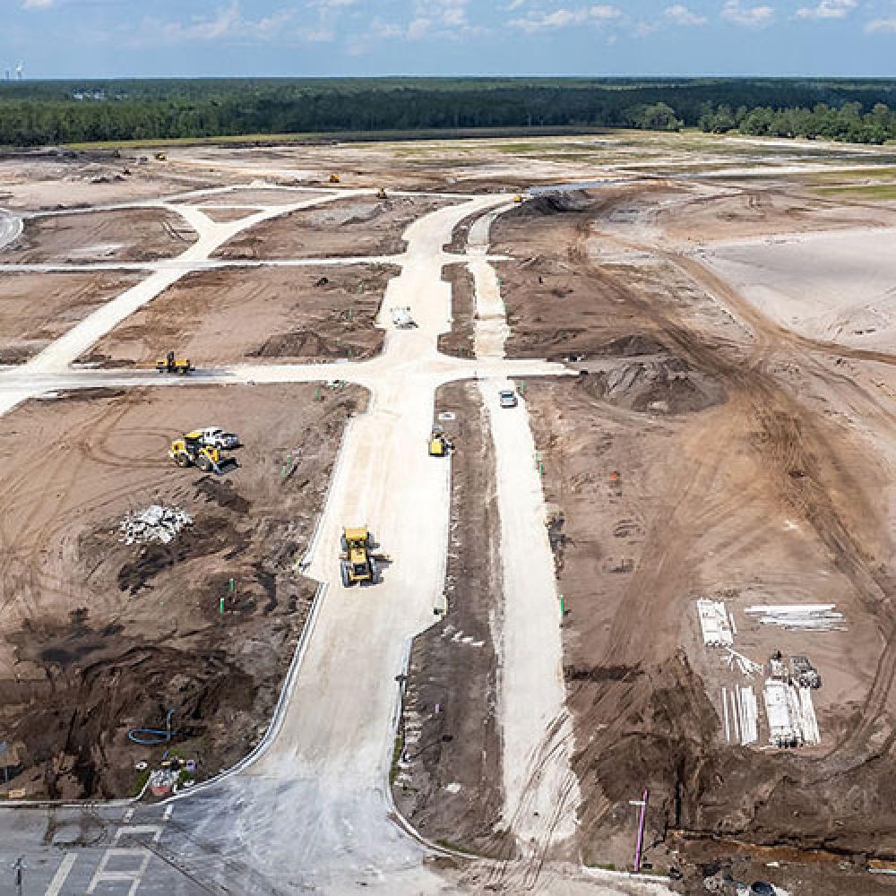 Image of land cleared for construction. 