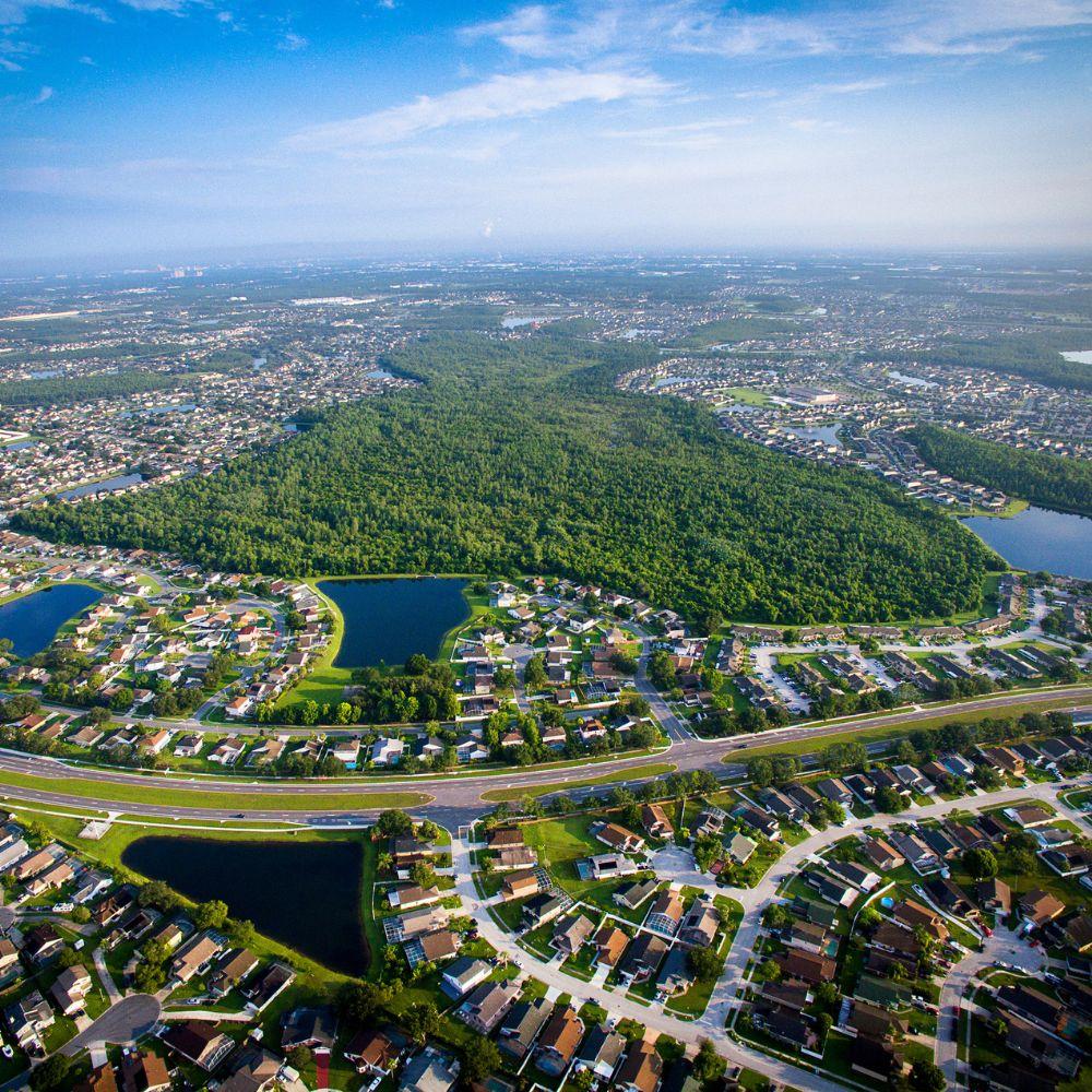 Aerial view of community. 