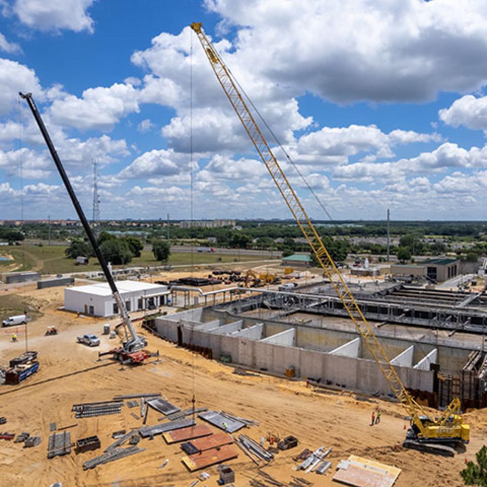 Image of construction site at a reclaimed water facility.