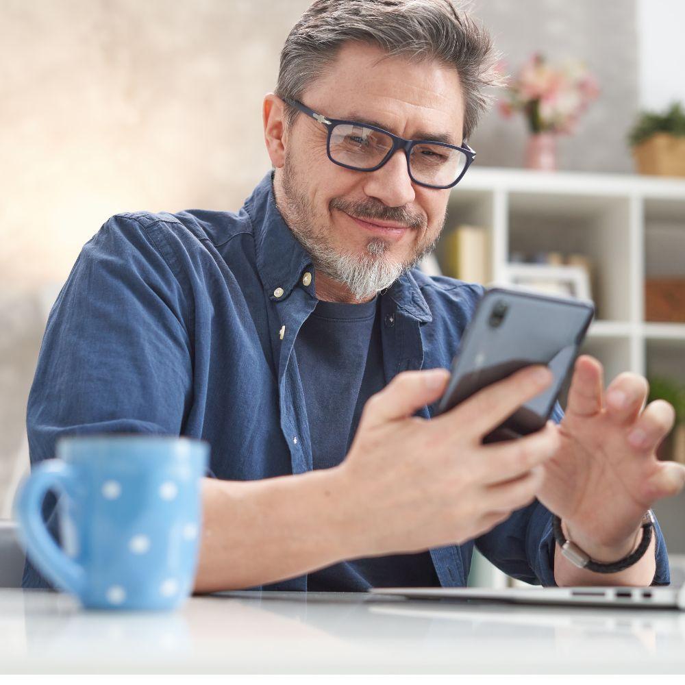 Image of man on phone.