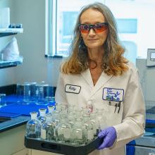 Image of lady as a lab technician. 